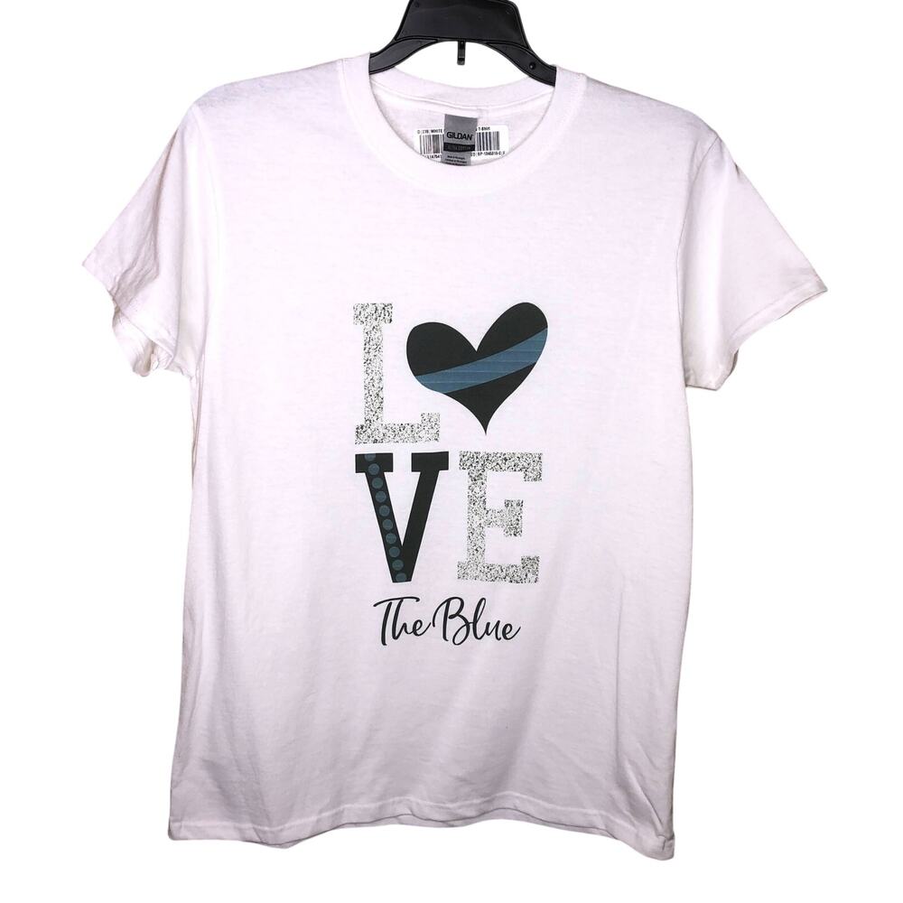 Love the Blue Short Sleeve Graphic Tee New M